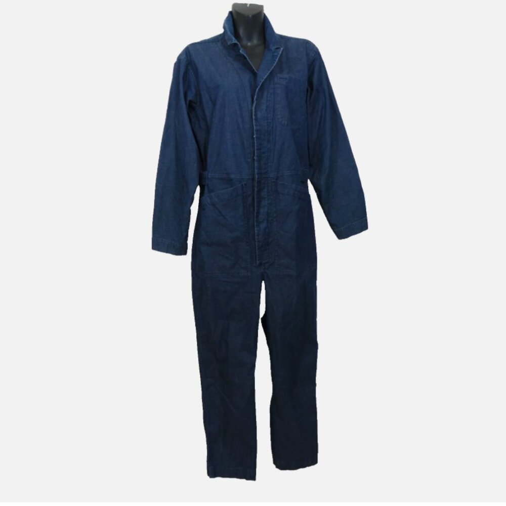 Alex Mill size XS Blue Jumpsuit Coveralls Slim Straight Leg Button Front